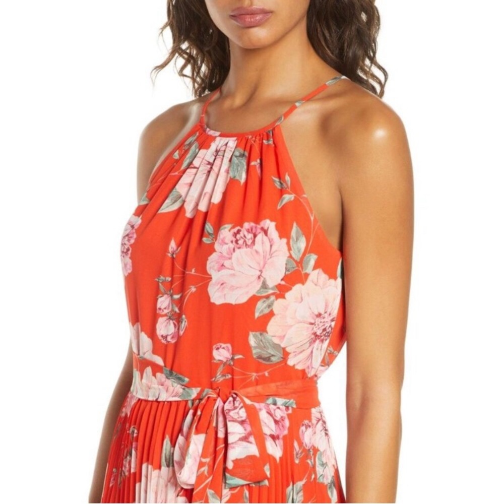 NWT Eliza J floral accordion pleated maxi dress. - Picture 2 of 15